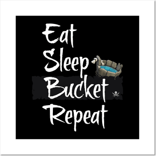 Pirate Eat Sleep Bucket Repeat Posters and Art